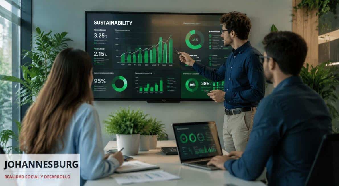 Empresa aplicando estrategias de sostenibilidad empresarial