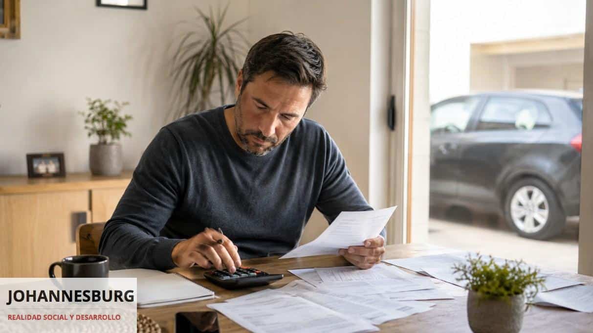 Persona revisando sus finanzas con un coche como activo