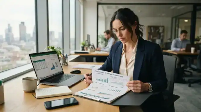 Persona evaluando una oportunidad de franquicia empresarial