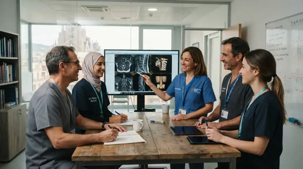 Equipo de cirujanos especializados en una clínica médica