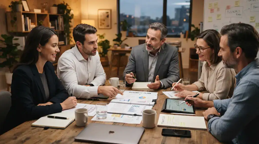 Reunión para analizar un modelo empresarial